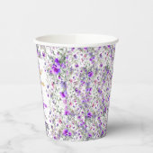 Roze-paarse moderne wilde bloem vrijgezellenfeest papieren bekers (Links)