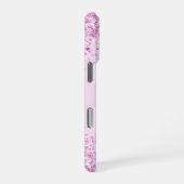 Roze paarse monogram naam iPhone hoesje (Rechterkant)