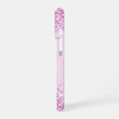 Roze paarse monogram naam iPhone hoesje (Linkerkant)