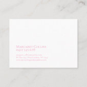 Roze Paarse Monogram Waterverf Bloemen Visitekaartje (Achterkant)