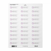 Roze Paarse Monogram Zakelijk Retouradres Etiket (Full Sheet)