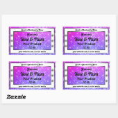 Roze Paarse mousserende glitter-sterren Productlab Rechthoekige Sticker (Vel)