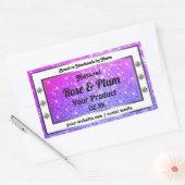 Roze Paarse mousserende glitter-sterren Productlab Rechthoekige Sticker (Envelop)