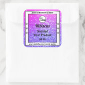 Roze Paarse mousserende glitteretiketten Logo Vierkante Sticker (Tas)