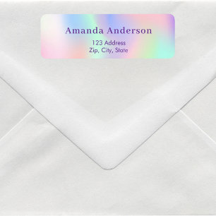 Roze paarse munt retouradres etiket