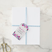 Roze Paarse Munt Waterverf Flowers Weddenschap Cadeaulabel (Met Touw)