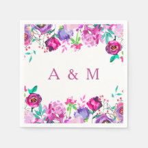 Roze Paarse Munt Waterverf Flowers Weddenschap