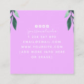 Roze Paarse naaimachines Afbeelding van naaddruk Vierkante Visitekaartje (Achterkant)