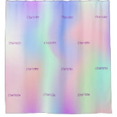 Roze paarse naam patroon holografisch douchegordijn (Voorkant)