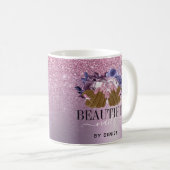 Roze paarse nagelsalon koffiemok (Voorkant rechts)