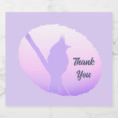 Roze Paarse Natuur Vogelsilhouet Dank u Bier Etiket (Enkel label)