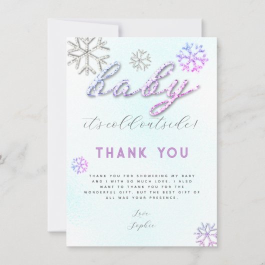 Roze Paarse neushoorns Baby shower Dank je wel Kaart (Voorkant)