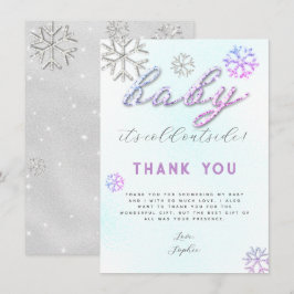 Roze Paarse neushoorns Baby shower Dank je wel Kaart