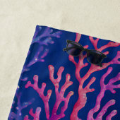 Roze & Paarse Oceaan koraal gepersonaliseerd Strandlaken (In situ)