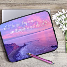 Roze Paarse Ocean Sunset Foto Inspirerend Quote