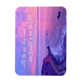 Roze Paarse Ocean Sunset Foto Inspirerend Quote Magneet (Verticaal)