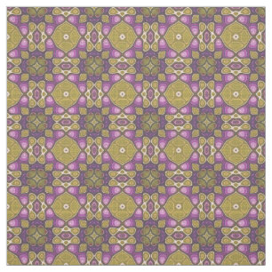 Roze Paarse Ochre Olive Green Aztec Mosaic Pattern Stof