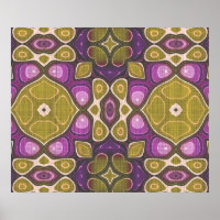 Roze Paarse Ochre Olive Green Hip  Art Motif