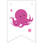 Roze Paarse Octopus Baby shower Bunting Flags Vlaggetjes (Tweede vlag)