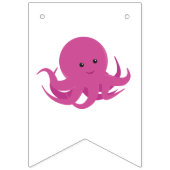 Roze Paarse Octopus Baby shower Bunting Flags Vlaggetjes (Eerste vlag)