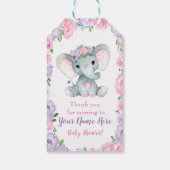 Roze Paarse olifant Hartelijk dank voor het Label  Cadeaulabel (Achterkant)