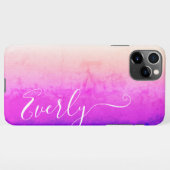  roze Paarse Ombre Achtergrond Aangepaste naam iPhone Hoesje (Achterkant horizontaal)