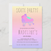 Roze paarse ombre elegante Sweet 16 Rollerskate Kaart (Voorkant)