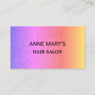 Roze Paarse Ombre Glitter Kapsalon Kapster Visitekaartje
