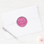 Roze Paarse Ombre Gradience Lijst met liefdespoot Ronde Sticker (Envelop)
