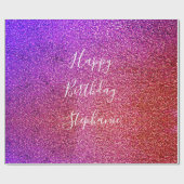 Roze Paarse Ombre Happy Birthday Cadeaupapier (Vlak)