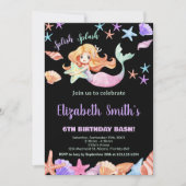 Roze Paarse Onder het zee Zeemeermin Verjaardag Kaart (Voorkant)