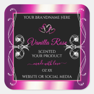 Roze Paarse onderzeese productlabels diamanten zwa Vierkante Sticker