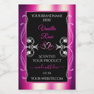 Roze Paarse onderzeese productlabels diamanten zwa Voedselcontainer Etiket