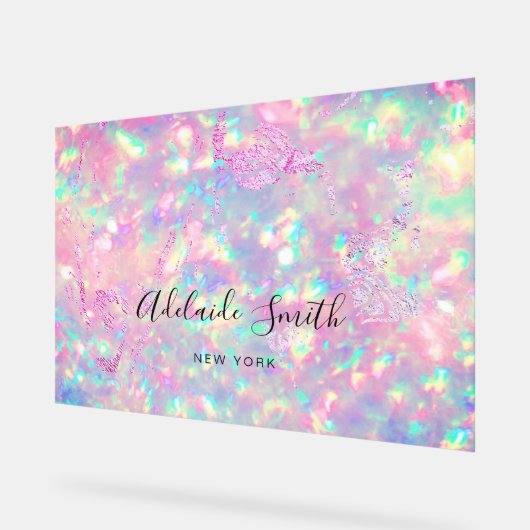 Roze paarse opaal achtergrond acryl bord (Hoek)