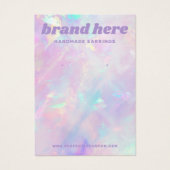 Roze paarse opaal look oorbel kaart (Voorkant)