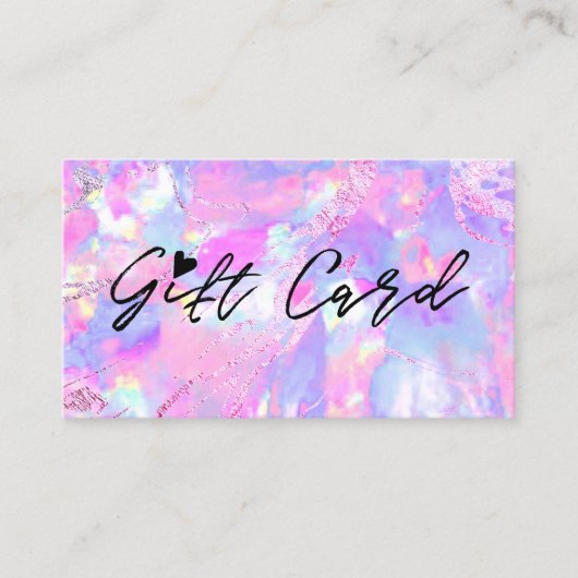 Roze paarse Opal Textuur Cadeaubon Visitekaartje (Voorkant)
