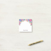 Roze Paarse Oranje bloemen - Naam toevoegen Post-it® Notes (Op bureau)