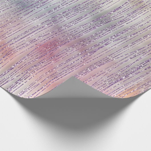 Roze Paarse Oranje glitterij glinstering Cadeaupapier (Hoek)