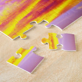 Roze paarse oranje gouden skies legpuzzel (Zijkant)