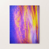 Roze paarse oranje gouden skies legpuzzel (Verticaal)