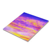 Roze paarse oranje gouden skies tegeltje (Zijkant)