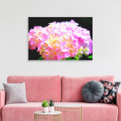 Roze paarse oranje hydrangeas canvas afdruk (Insitu (Woonkamer))