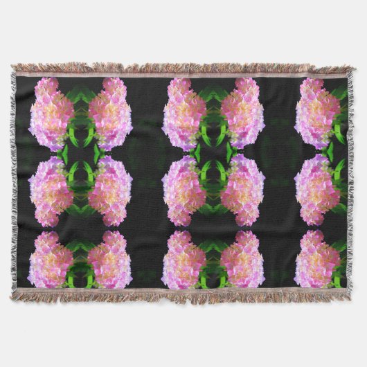 Roze paarse oranje hydrangeas deken (Voorkant)