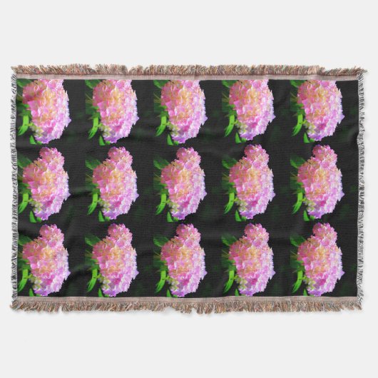 Roze paarse oranje hydrangeas deken (Voorkant)