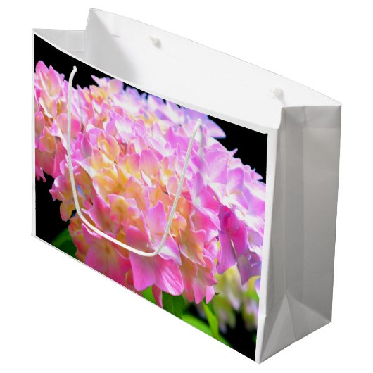 Roze paarse oranje hydrangeas groot cadeauzakje (Voorkant Gekanteld)