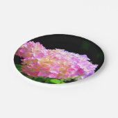 Roze paarse oranje hydrangeas papieren bordje (Gekanteld)