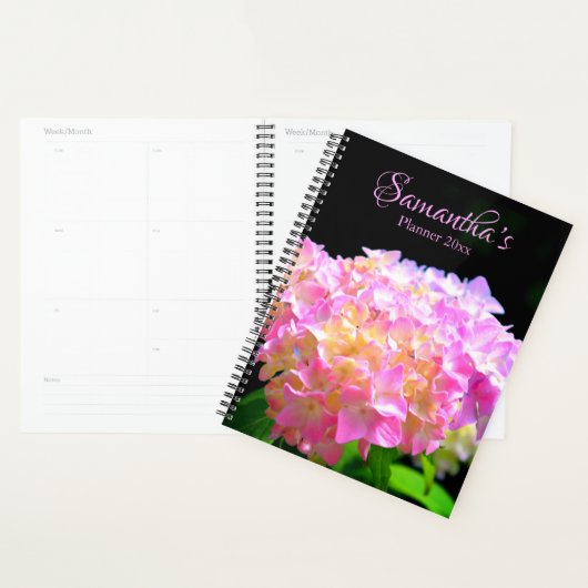 Roze paarse oranje hydrangeas voor haar planner (Display)