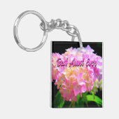 Roze paarse oranje hydrangees als beste tante ooit sleutelhanger (Voorkant Links)
