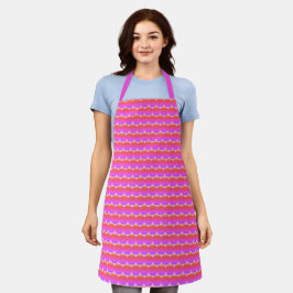 Roze Paarse Oranje Polka Dots All-Over Print Schor Schort