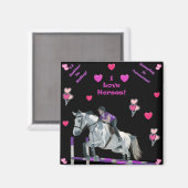 Roze & Paarse Paardensprong Magneet (Voorkant / Achterkant)